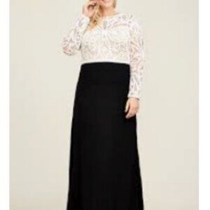 Tadashi Shoji - Caryle Floral Embroidered Crepe Gown - size 22